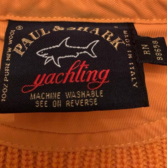 Paul & Shark Yachting Wool Pumpkin Orange Sweater Size S - Picture 4 of 16